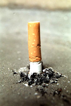 Cigarette being smashed