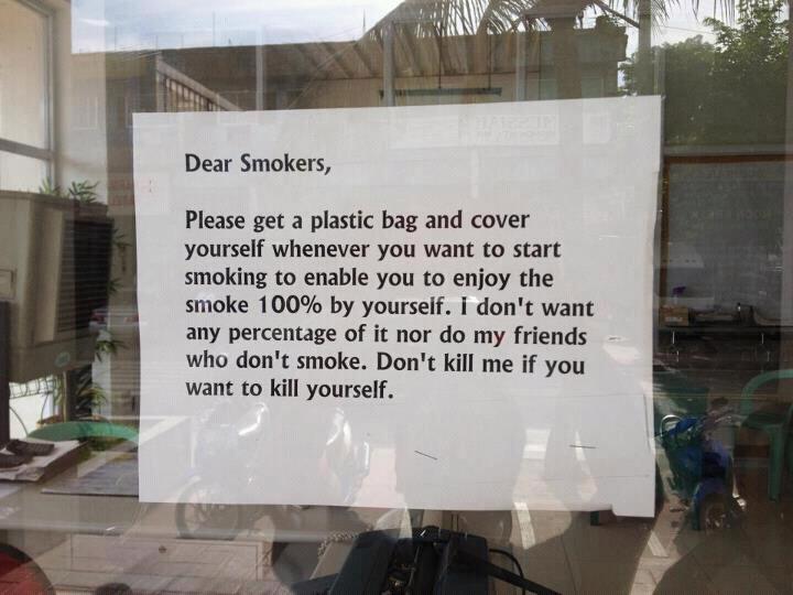 Enjoy smoke 100% by yourself