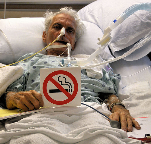 No smoking sick old patient