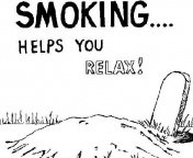 Smoking helps you relax in graveyard